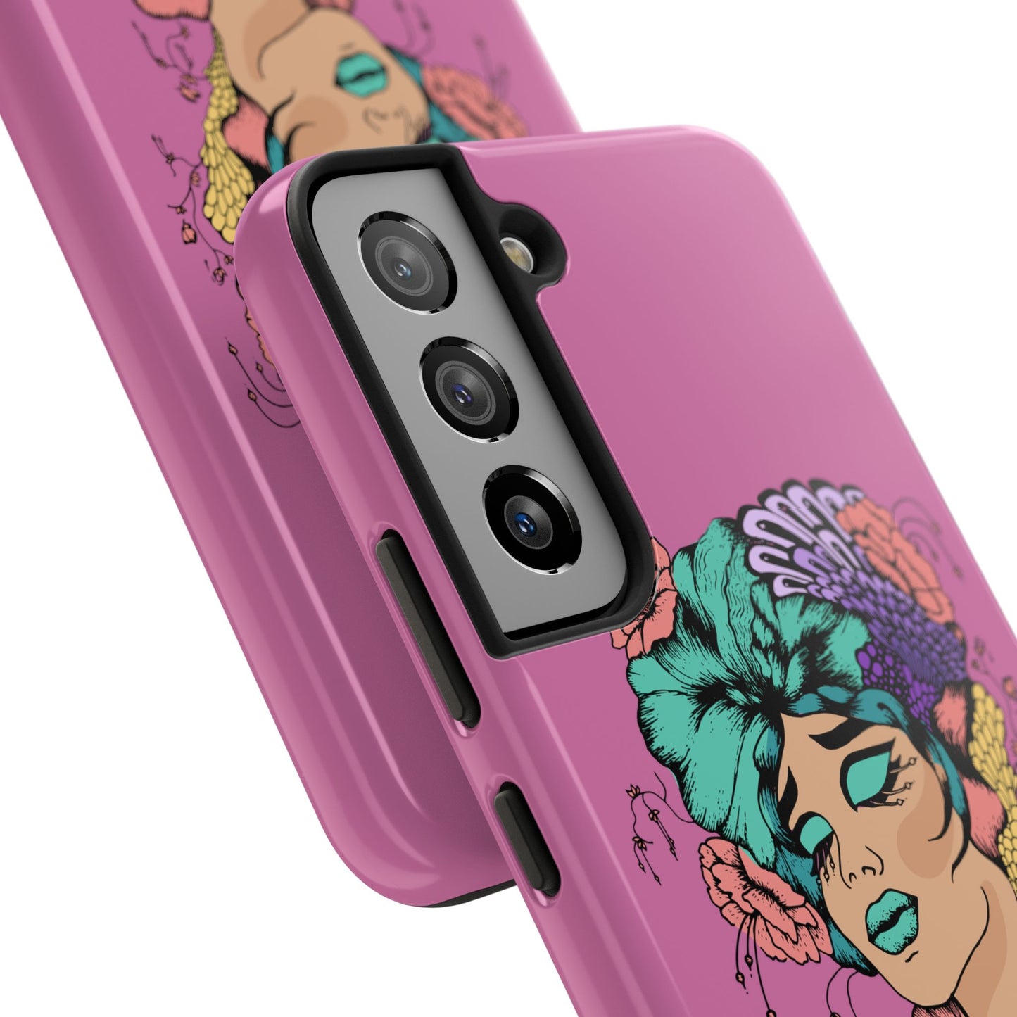 Tough Phone Case — Retro Floral Femme Illustration, Protective Art Phone Cover