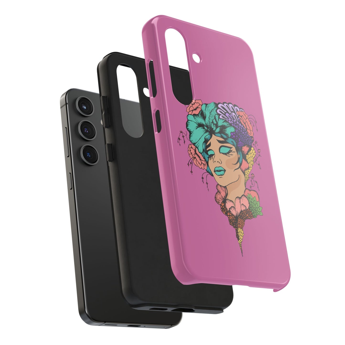 Tough Phone Case — Retro Floral Femme Illustration, Protective Art Phone Cover