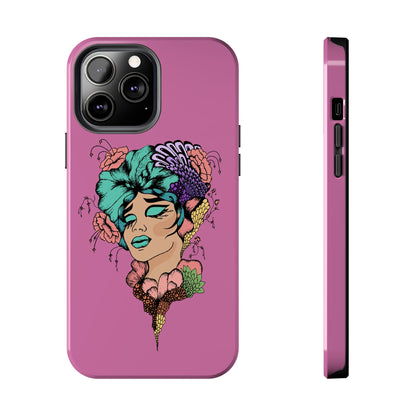 Tough Phone Case — Retro Floral Femme Illustration, Protective Art Phone Cover