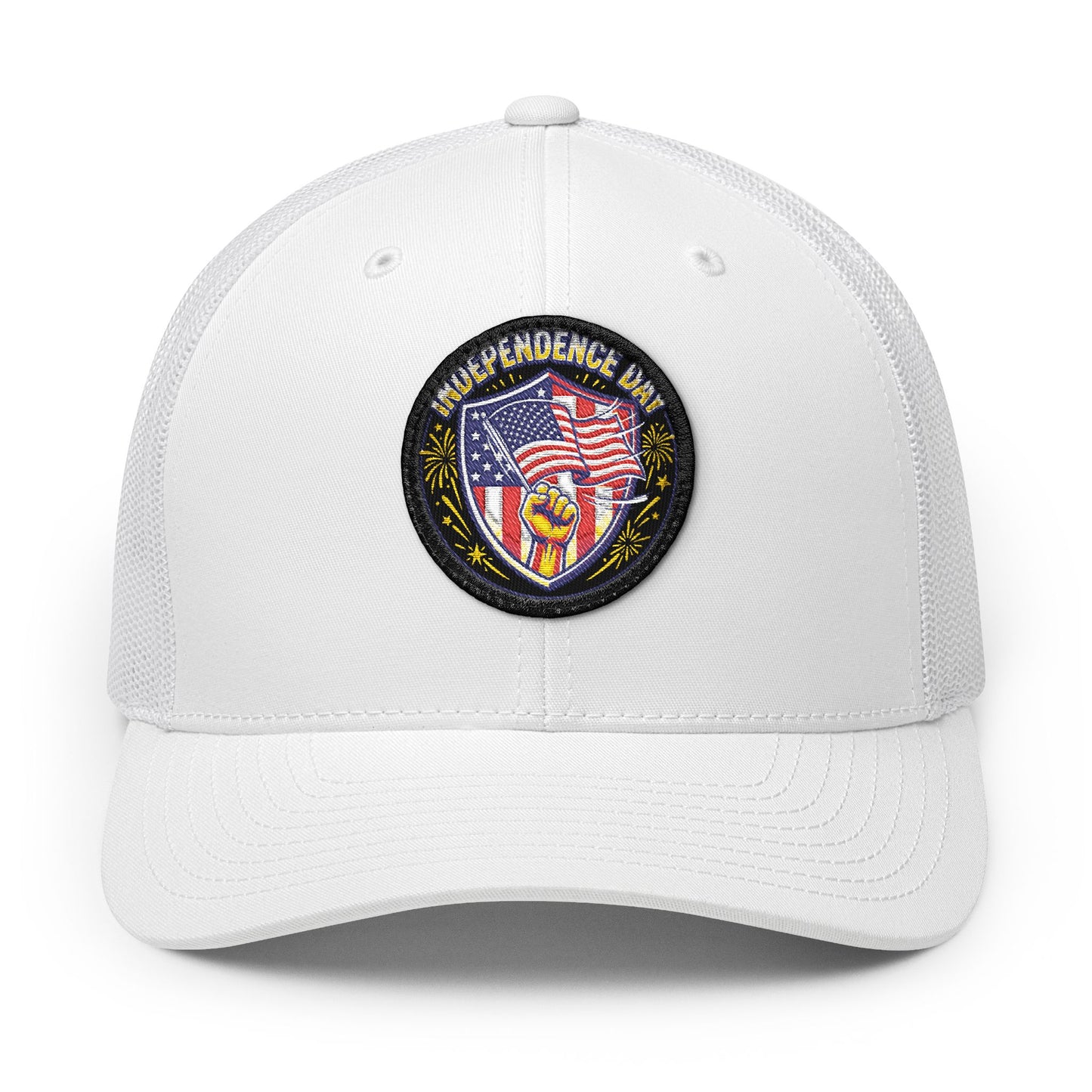 American Flag Patch Trucker Cap – Embroidered Snapback Baseball Hat