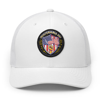 American Flag Patch Trucker Cap – Embroidered Snapback Baseball Hat