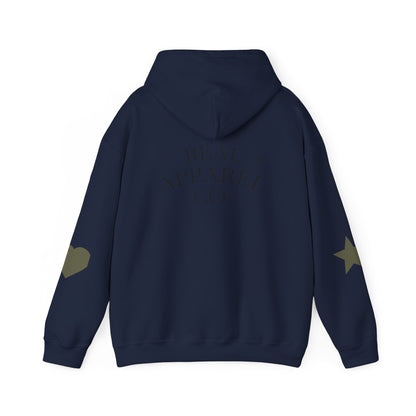New Day Hoodie — "New Day" Graphic Pullover with Star & Heart Sleeve Accents