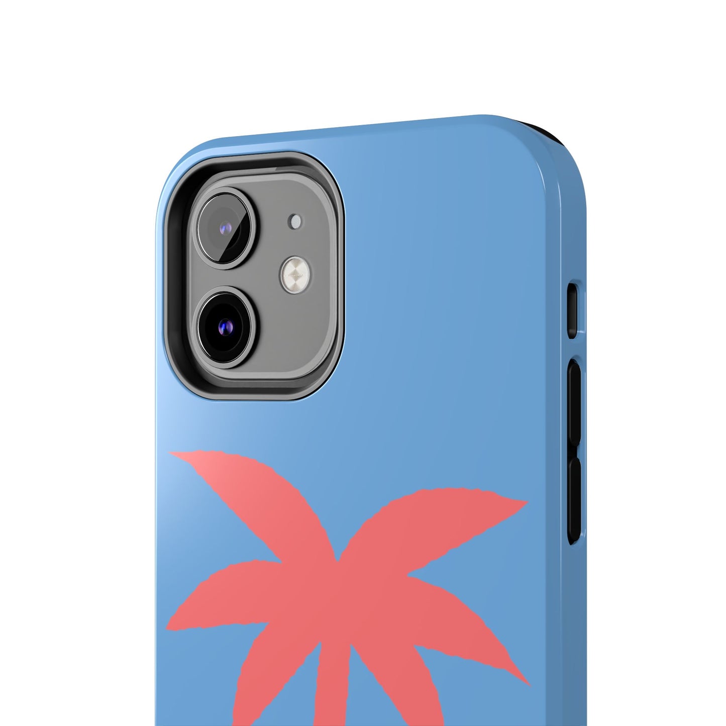 Tough Phone Case — Coral Palm on Sky Blue (Durable Protective Phone Cover)