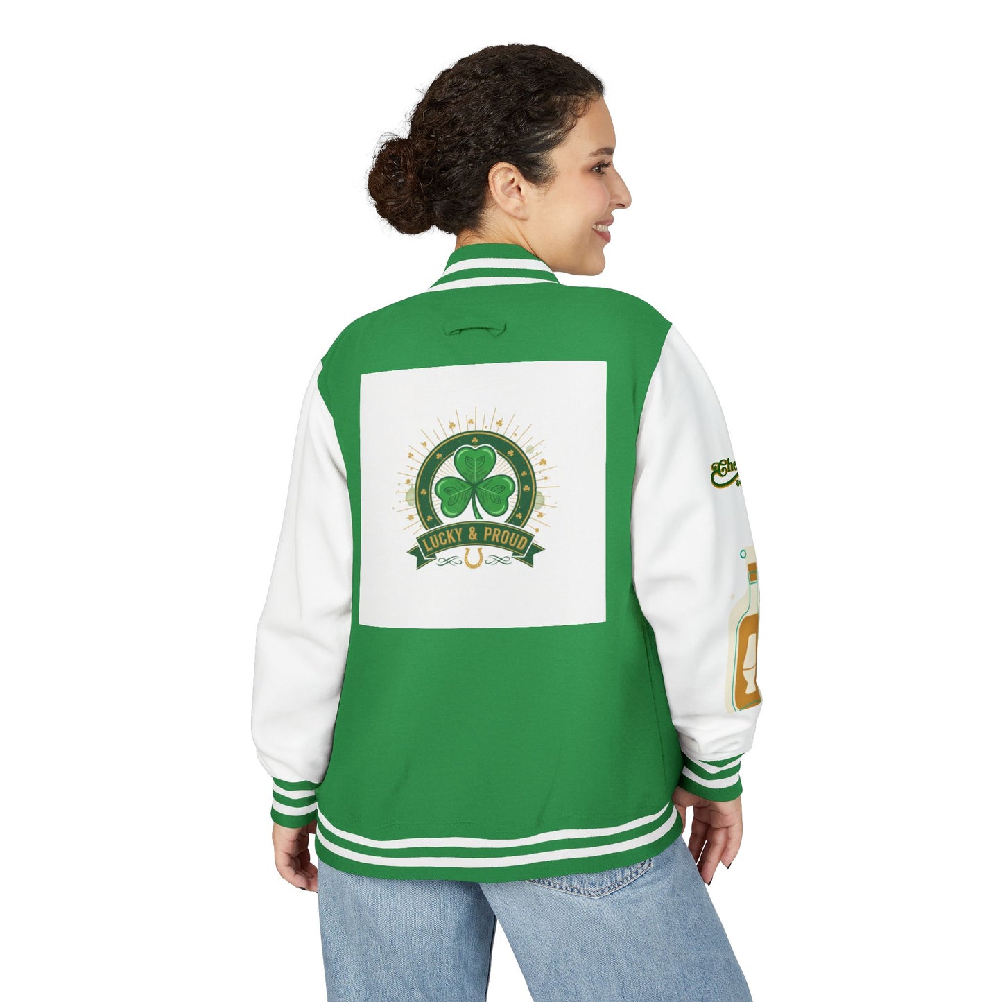 Lucky & Proud Shamrock Letterman Jacket