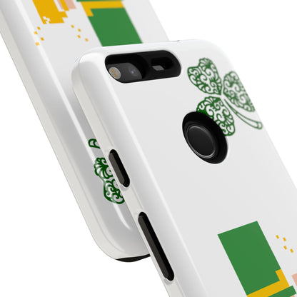 St. Patrick’s Pixel Leprechaun Phone Case — Cute Retro Gaming Clover Design