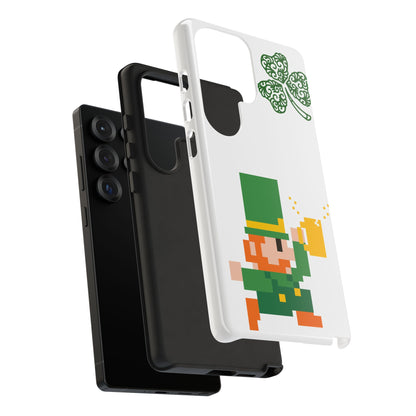 St. Patrick’s Pixel Leprechaun Phone Case — Cute Retro Gaming Clover Design