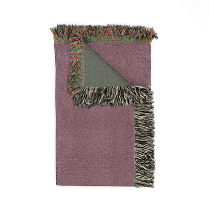 Woven Blanket — 'True Complicated Classic' Embroidered Throw (Pink or Green)