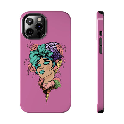 Tough Phone Case — Retro Floral Femme Illustration, Protective Art Phone Cover