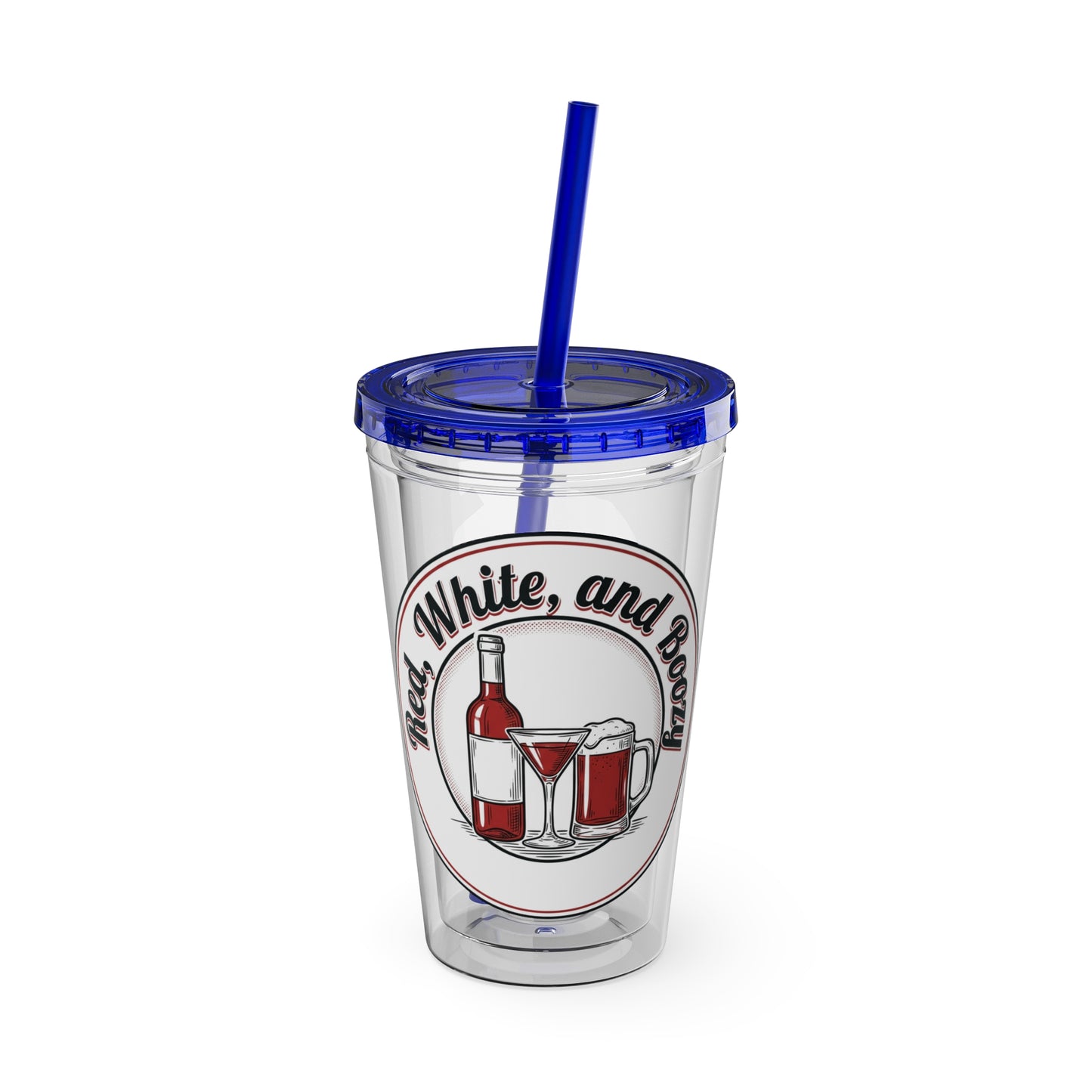 16oz Sunsplash Tumbler with Straw — Beach BBQ Graphic Travel Cup
