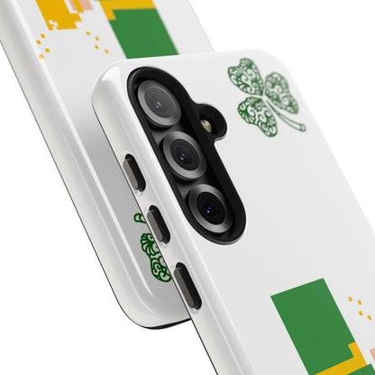 St. Patrick's Pixel Leprechaun Tough Phone Case — Shamrock & Beer Mug