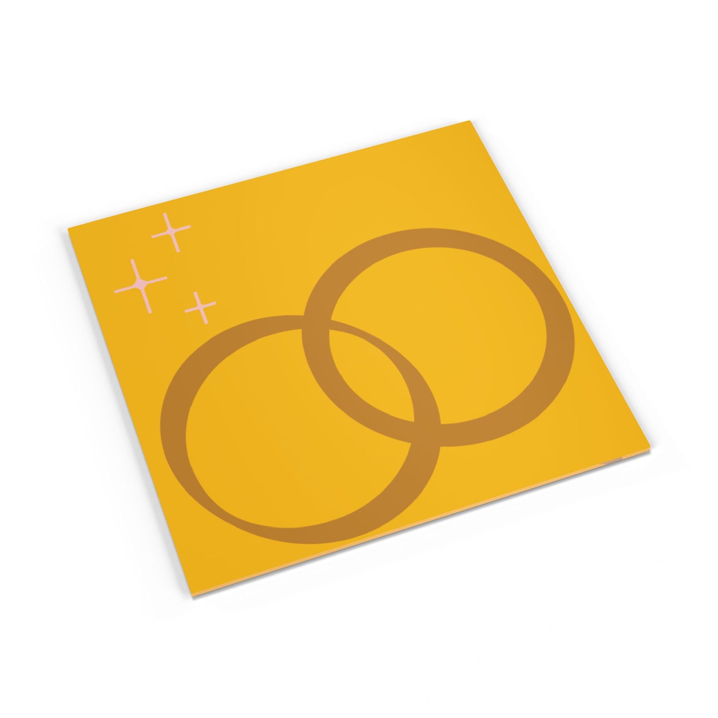 Softcover Photo Book — Minimal Gold Rings & Sunburst Cover, Modern Wedding or Anniversary Photo Album
