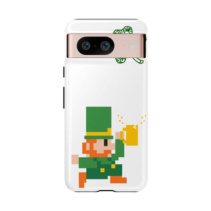 St. Patrick’s Pixel Leprechaun Phone Case — Cute Retro Gaming Clover Design