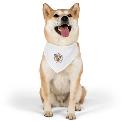 Pet Bandana Collar — "Love My Dog" Cute Dog Portrait Bandana Collar for Dogs, Adjustable Collar Accessory