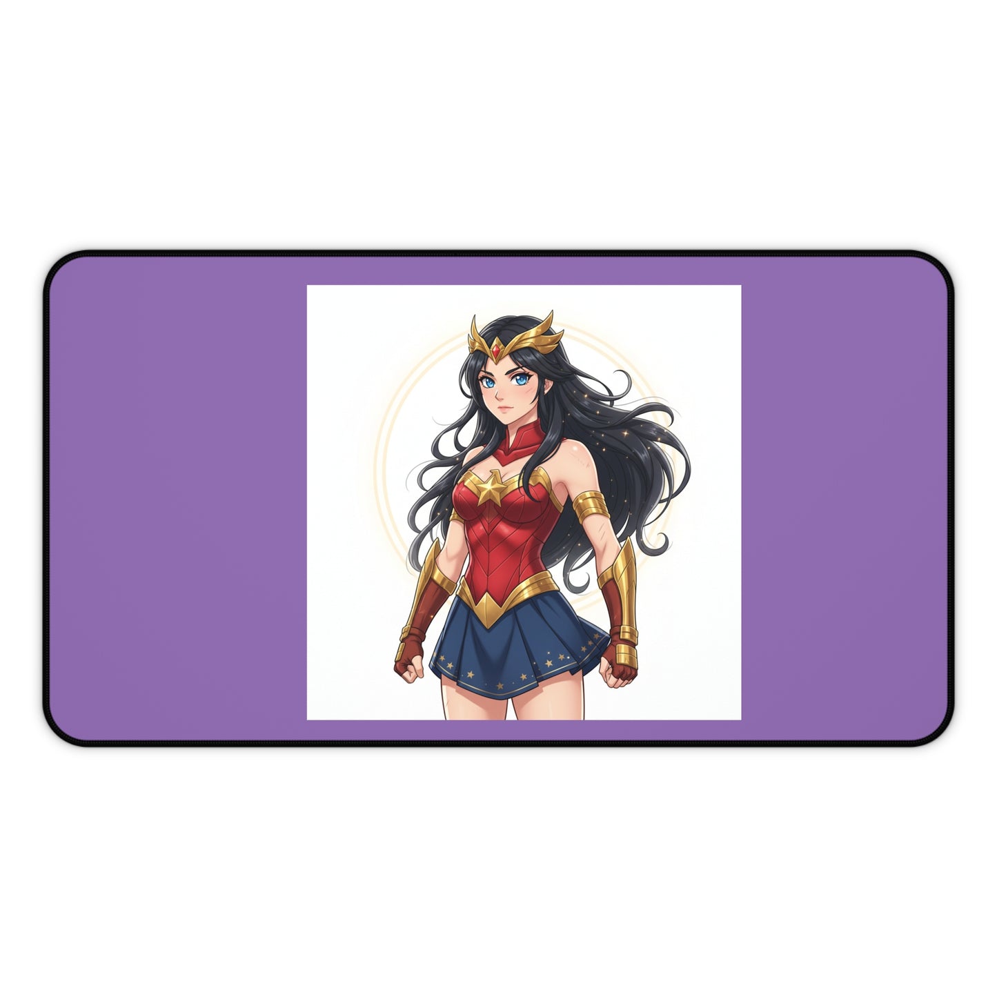Wonder Hero Desk Mat — Purple Superhero Mousepad