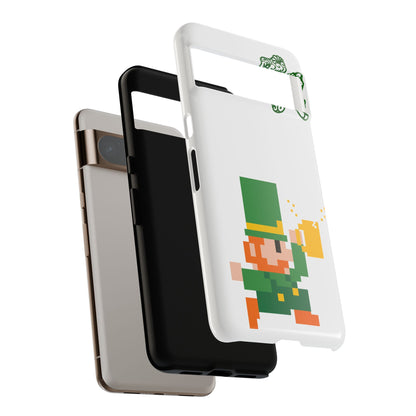 St. Patrick’s Pixel Leprechaun Phone Case — Cute Retro Gaming Clover Design