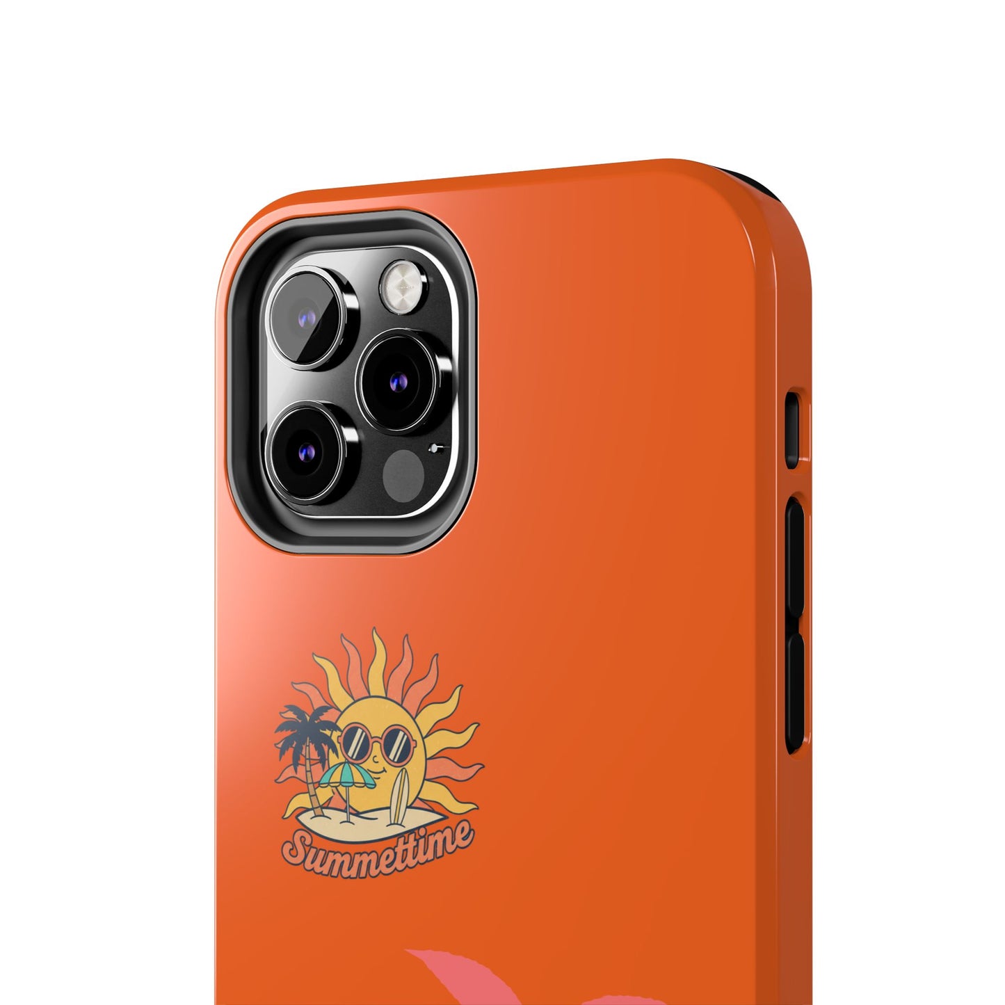 Summertime Palm Tough Phone Case — Retro Sun & Pink Palm Tropical Protective Cover