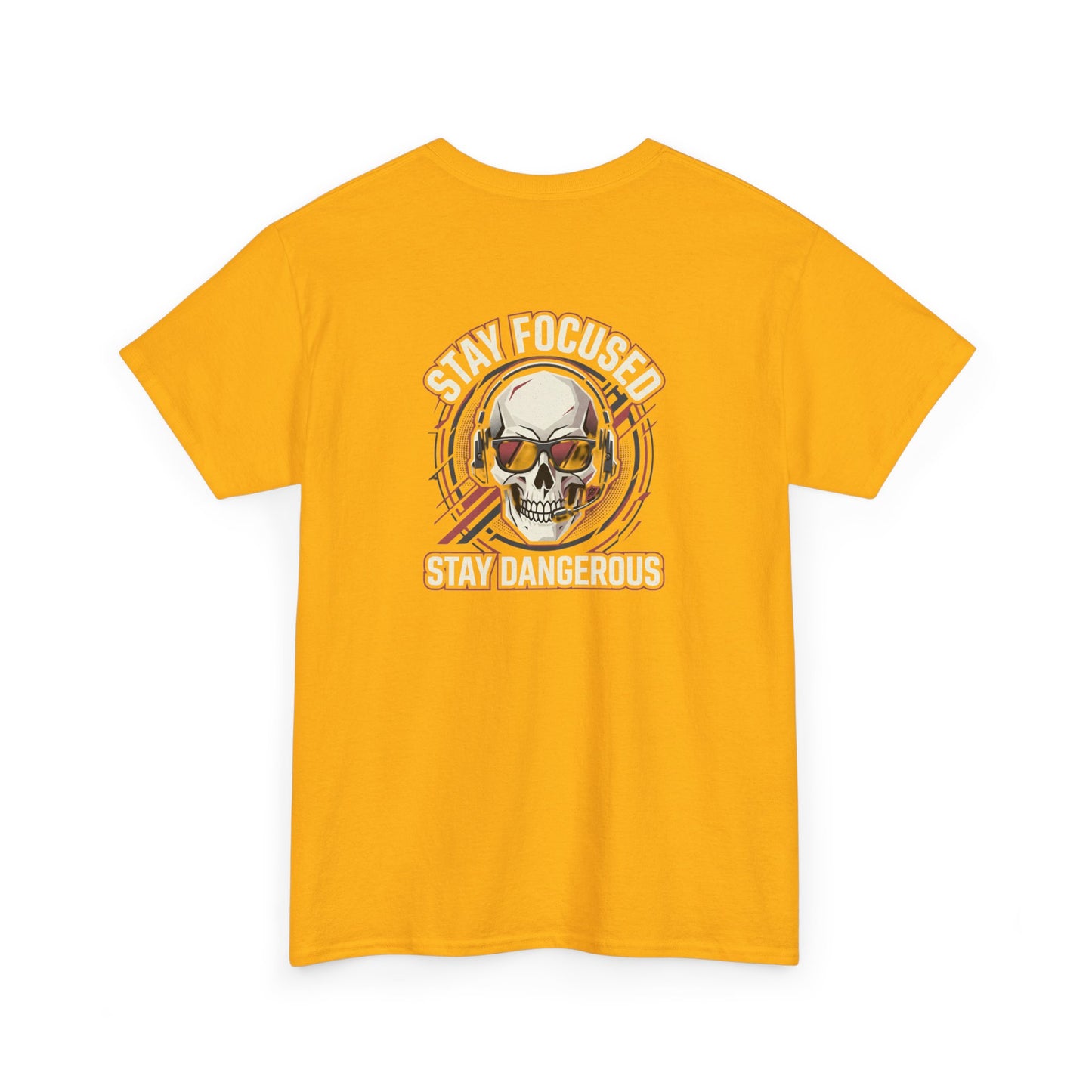 Unisex Heavy Cotton Tee DISCIPLINE OVER FEELINGS , STAY FOCUSED STAY DANGEROUS.