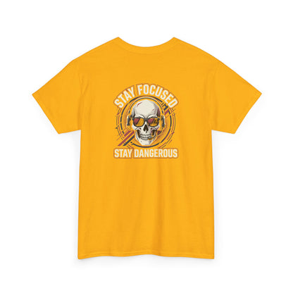 Unisex Heavy Cotton Tee DISCIPLINE OVER FEELINGS , STAY FOCUSED STAY DANGEROUS.