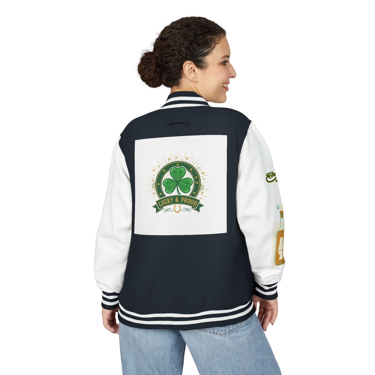 Lucky & Proud Shamrock Letterman Jacket
