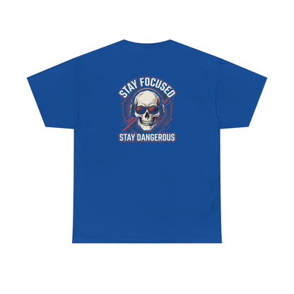 Unisex Heavy Cotton Tee DISCIPLINE OVER FEELINGS , STAY FOCUSED STAY DANGEROUS.