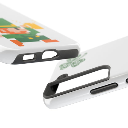St. Patrick's Pixel Leprechaun Tough Phone Case — Shamrock & Beer Mug