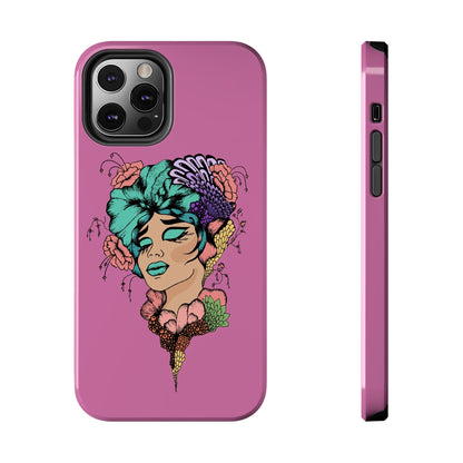 Tough Phone Case — Retro Floral Femme Illustration, Protective Art Phone Cover