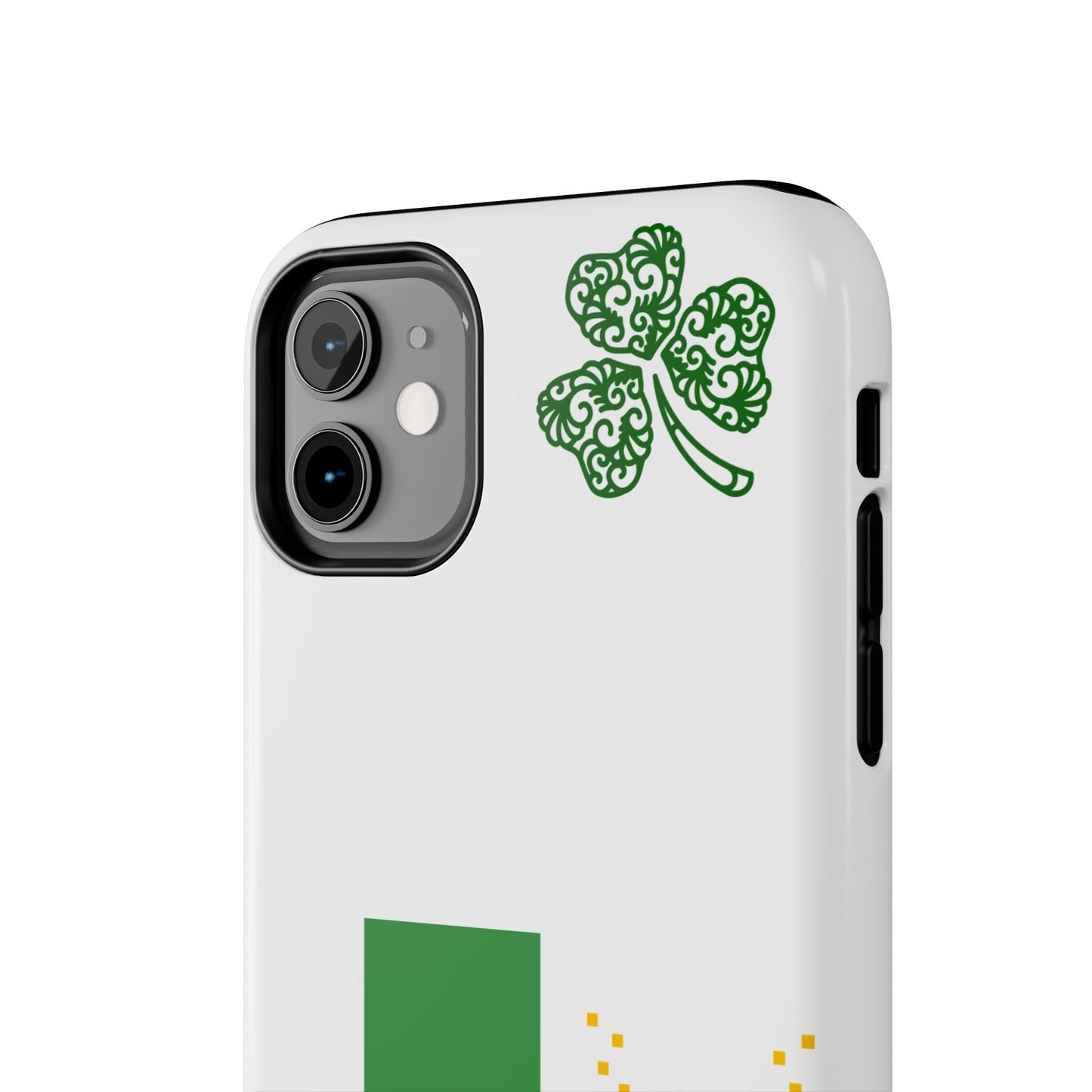 St. Patrick's Pixel Leprechaun Tough Phone Case — Shamrock & Beer Mug