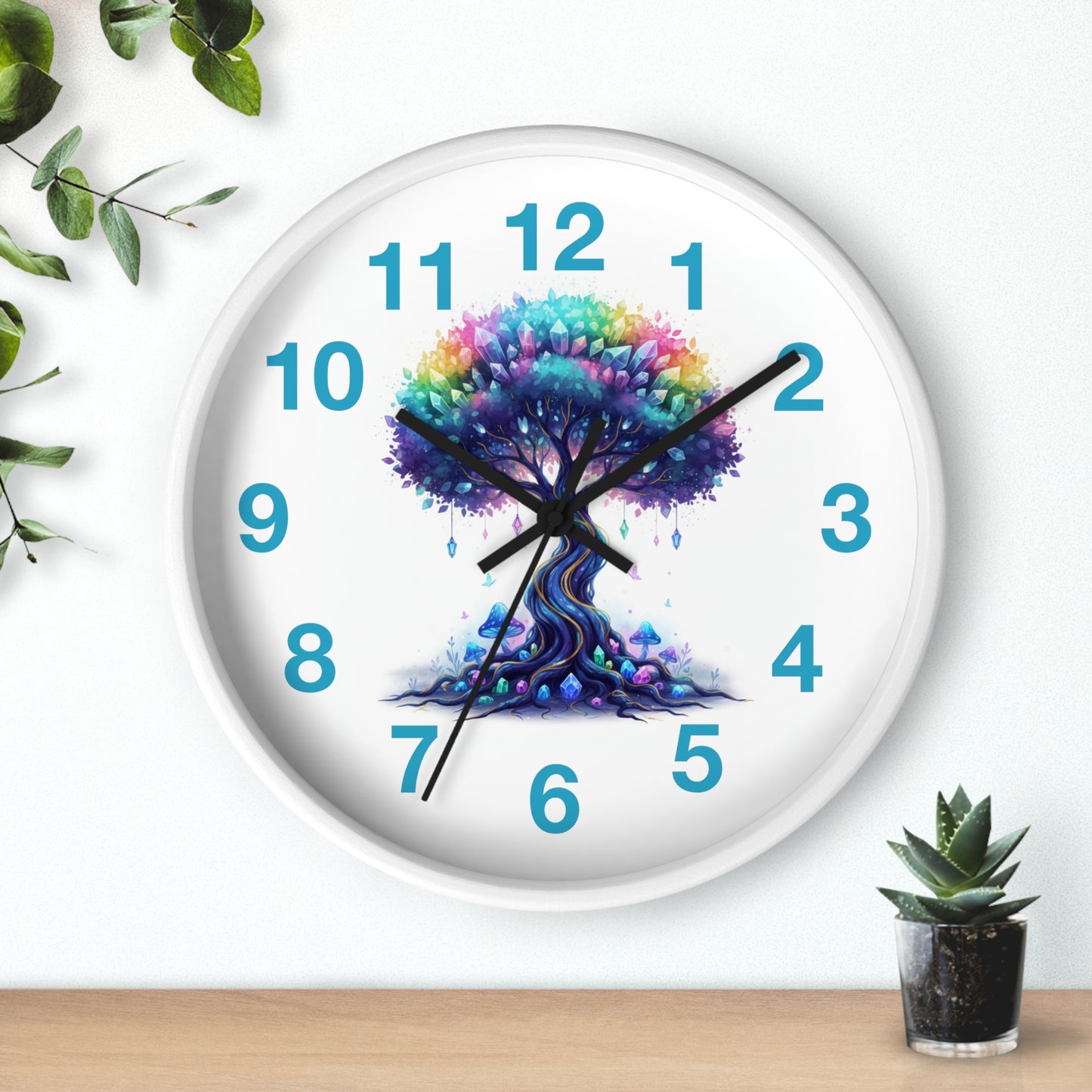 Colorful Tree Wall Clock — Rainbow Tree Home Decor Clock