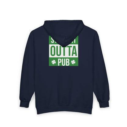 Cheers! Beer Zip Hoodie — ‘Straight Outta Pub’ St. Patrick’s Day Sweatshirt