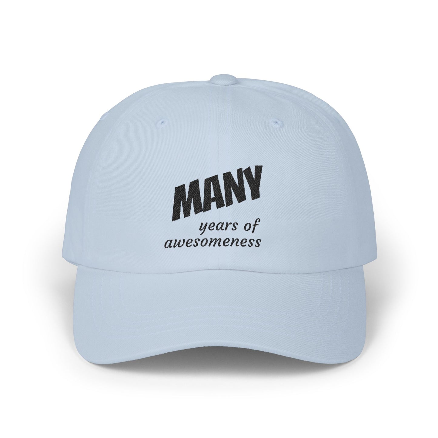 Dad Cap “MANY years of awesomeness” – Casual Embroidered Baseball Hat for Fathers & Gifts