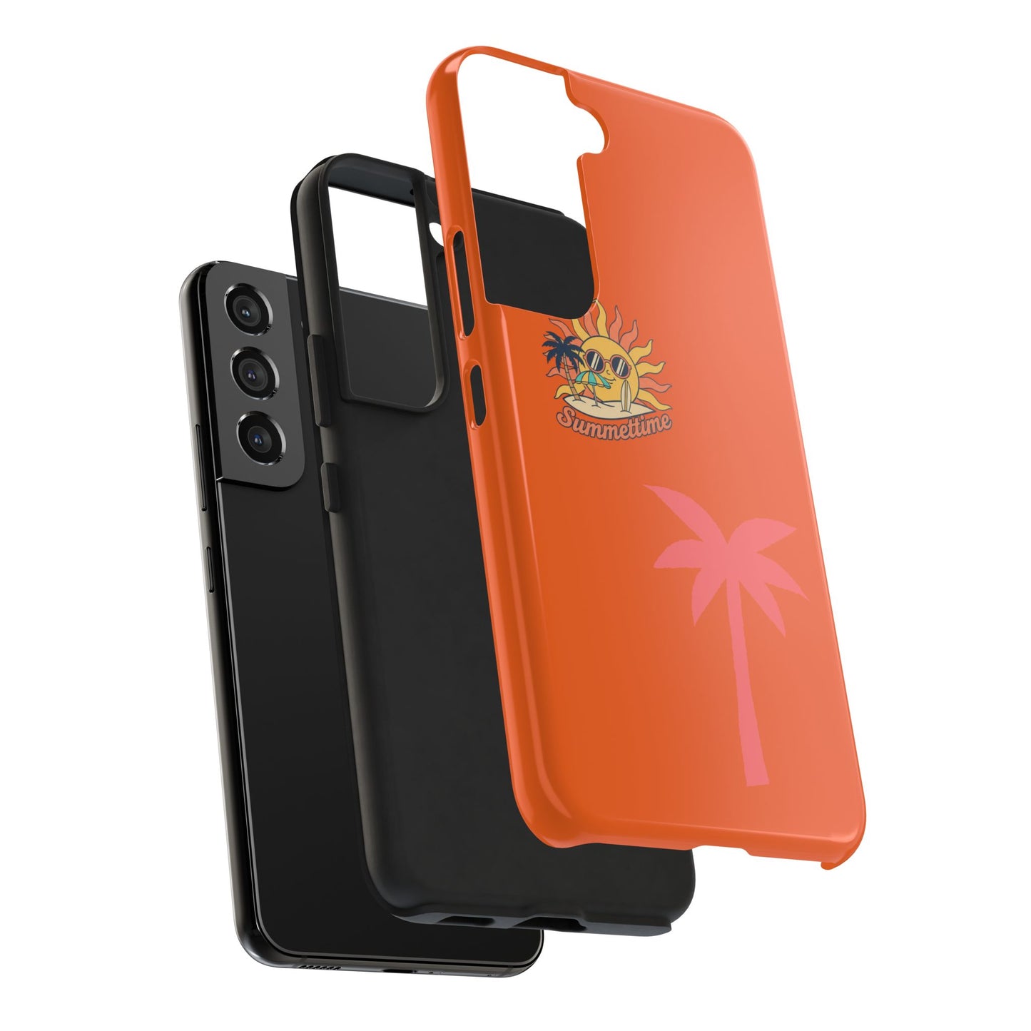 Summertime Palm Tough Phone Case — Retro Sun & Pink Palm Tropical Protective Cover