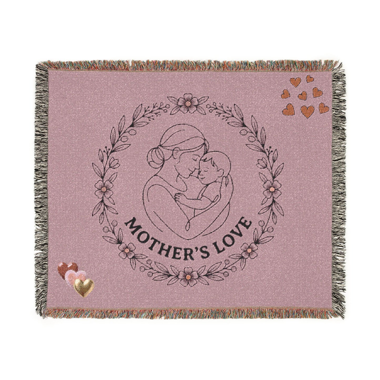 Mother's Love Woven Blanket — Soft Decorative Throw for New Moms & Mother's Day Gift