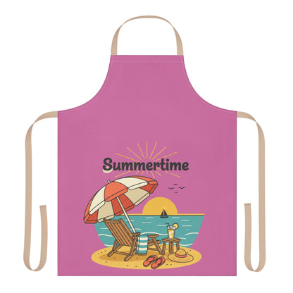 Summertime Beach Scene Apron — Colorful Summer Cooking & BBQ Gift