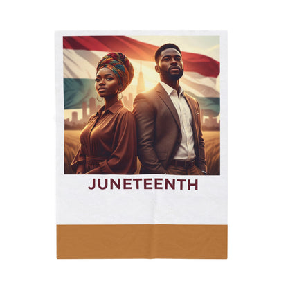 Juneteenth Velveteen Plush Blanket — Celebratory African American Freedom Tribute