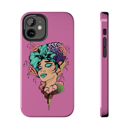 Tough Phone Case — Retro Floral Femme Illustration, Protective Art Phone Cover