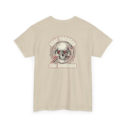 Unisex Heavy Cotton Tee DISCIPLINE OVER FEELINGS , STAY FOCUSED STAY DANGEROUS.