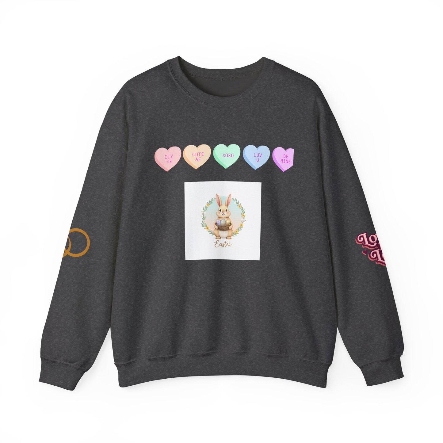 Easter Bunny & Candy Hearts Crewneck Sweatshirt