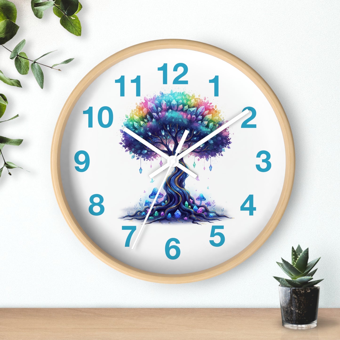 Colorful Tree Wall Clock — Rainbow Tree Home Decor Clock