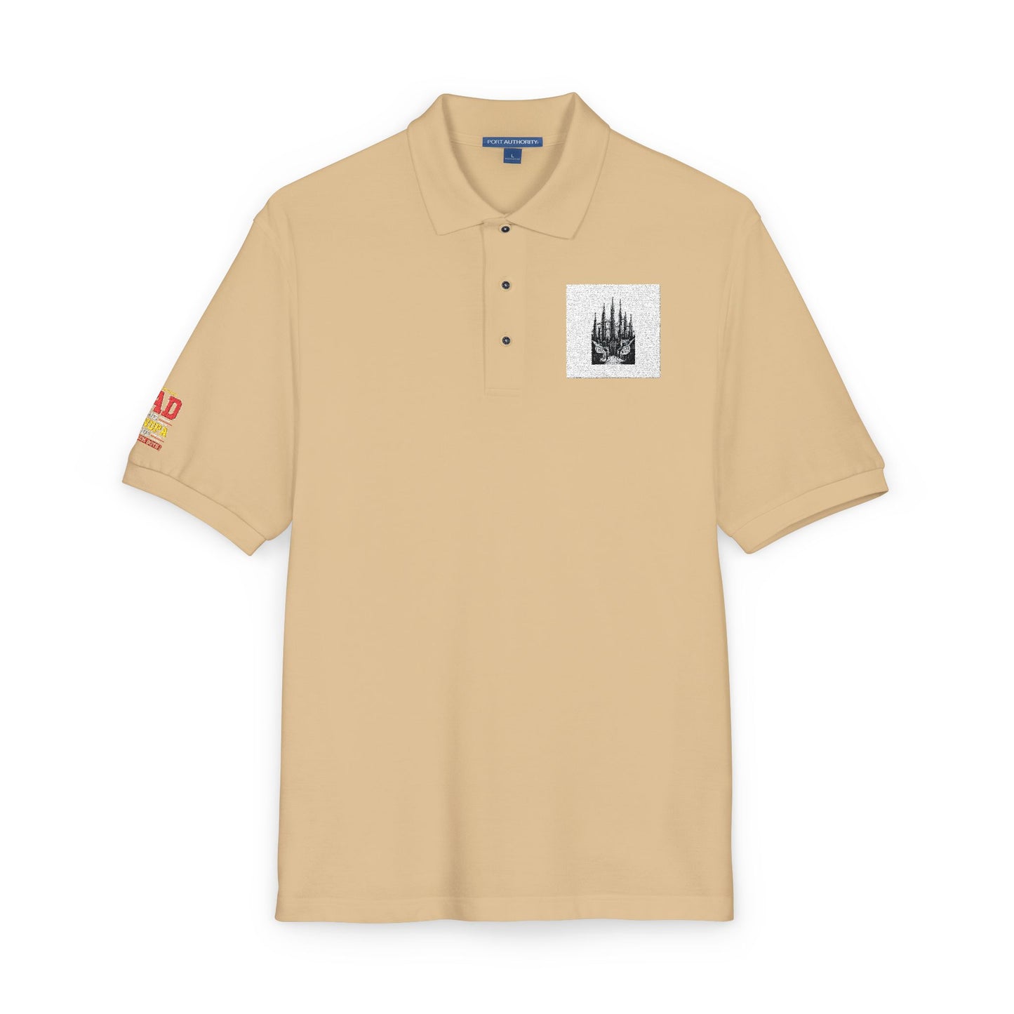 Embroidered Forest Camp Polo — Nature Graphic Chest & Sleeve Patch