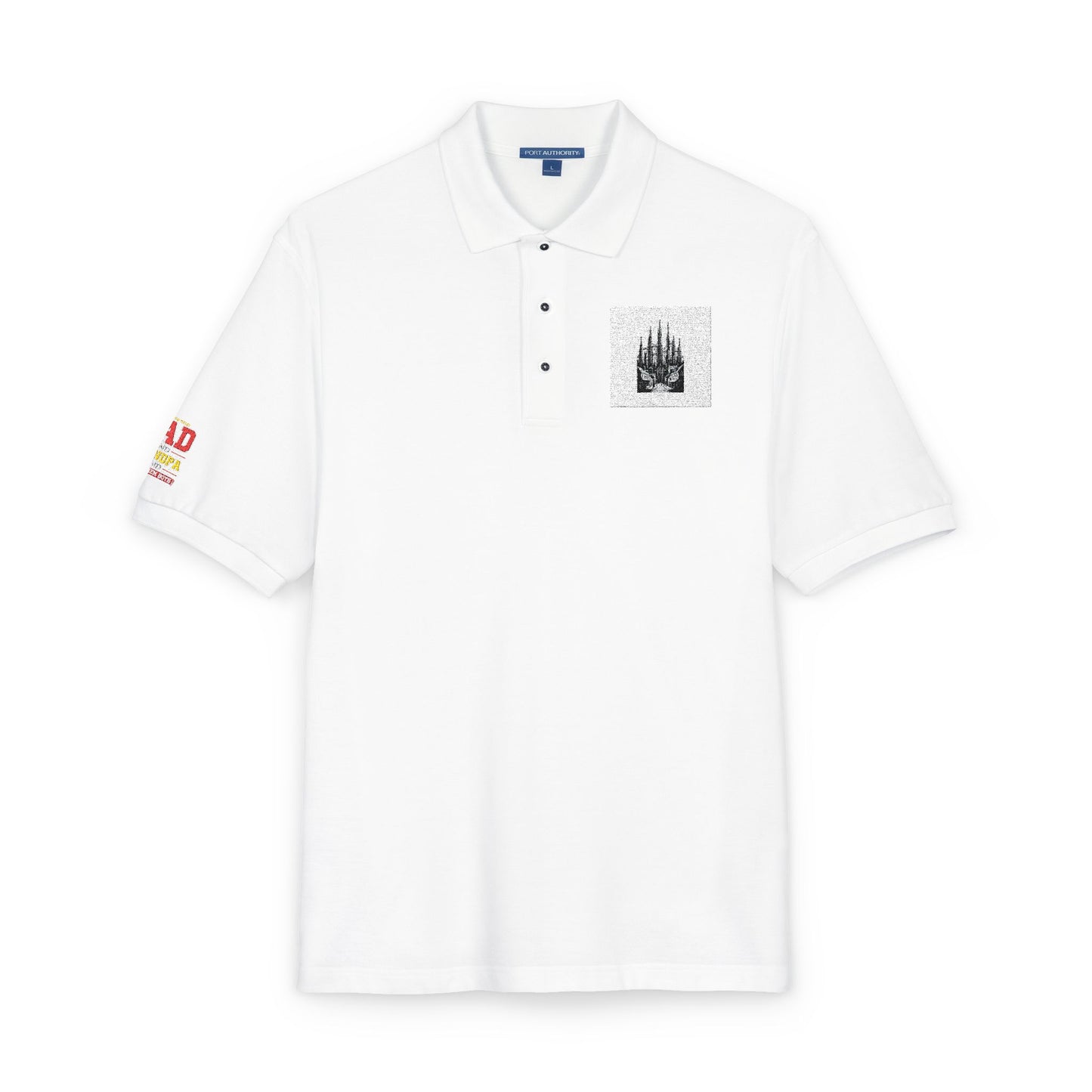 Embroidered Forest Camp Polo — Nature Graphic Chest & Sleeve Patch