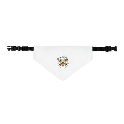 Pet Bandana Collar — "Love My Dog" Cute Dog Portrait Bandana Collar for Dogs, Adjustable Collar Accessory