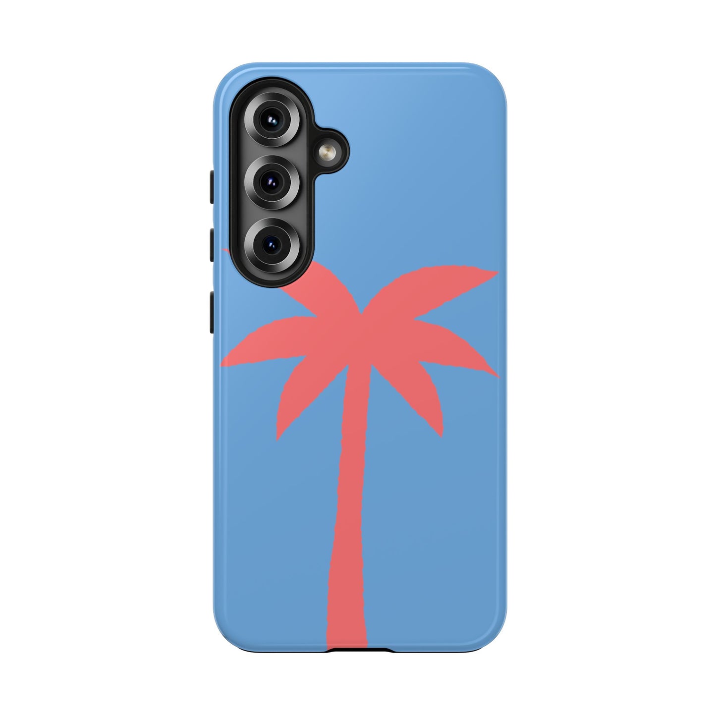 Tough Phone Case — Coral Palm on Sky Blue (Durable Protective Phone Cover)