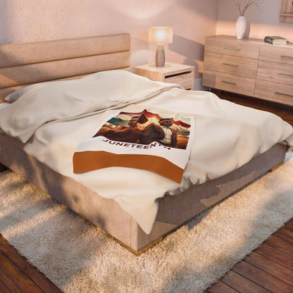 Juneteenth Velveteen Plush Blanket — Celebratory African American Freedom Tribute
