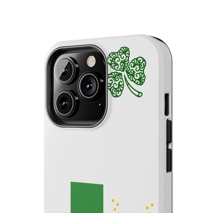 St. Patrick's Pixel Leprechaun Tough Phone Case — Shamrock & Beer Mug
