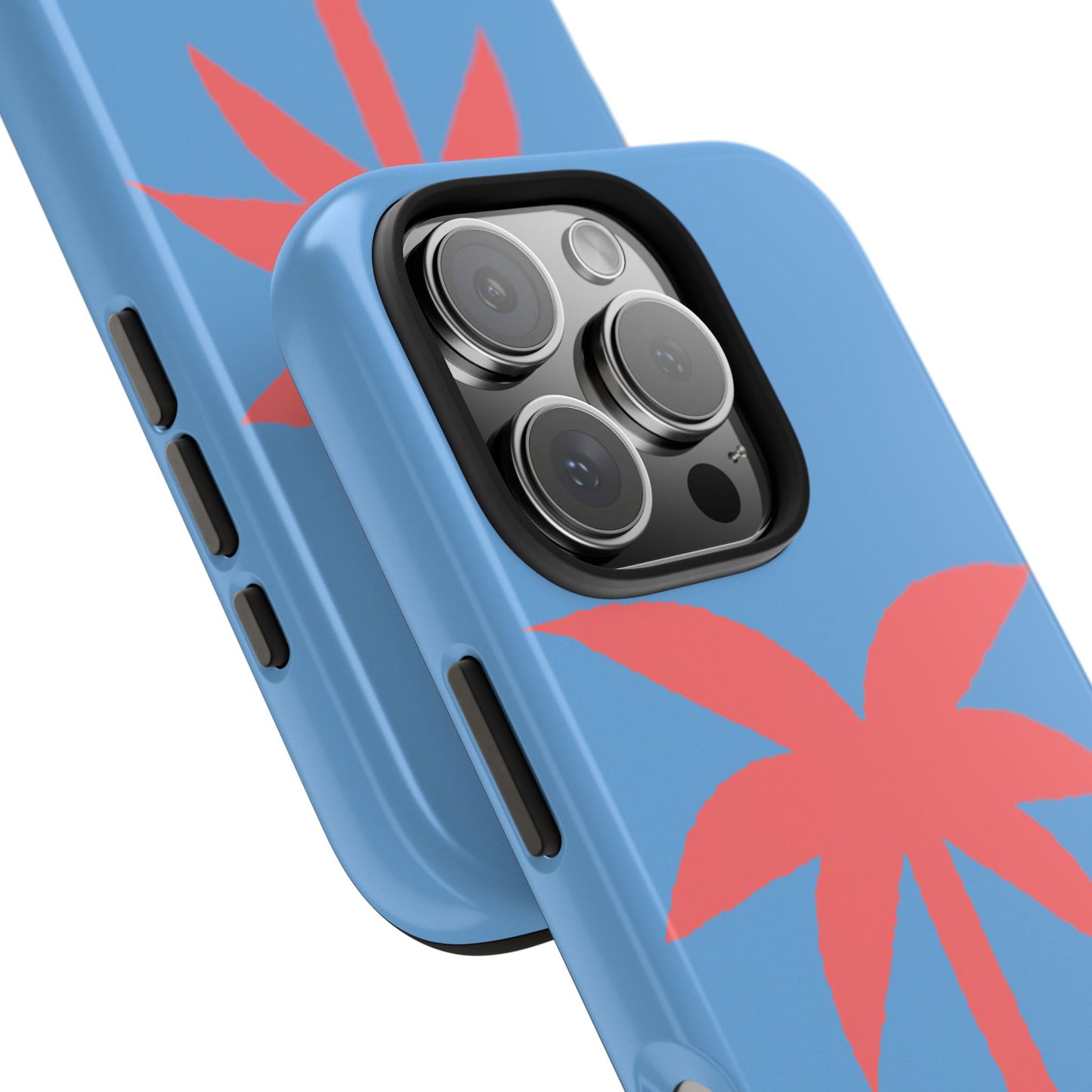Tough Phone Case — Coral Palm on Sky Blue (Durable Protective Phone Cover)