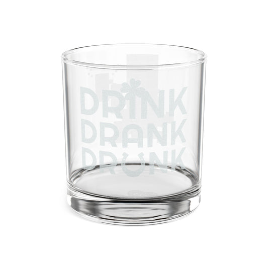 Engraved 'Drink Drank Drunk' 10.5 oz Whiskey Glass