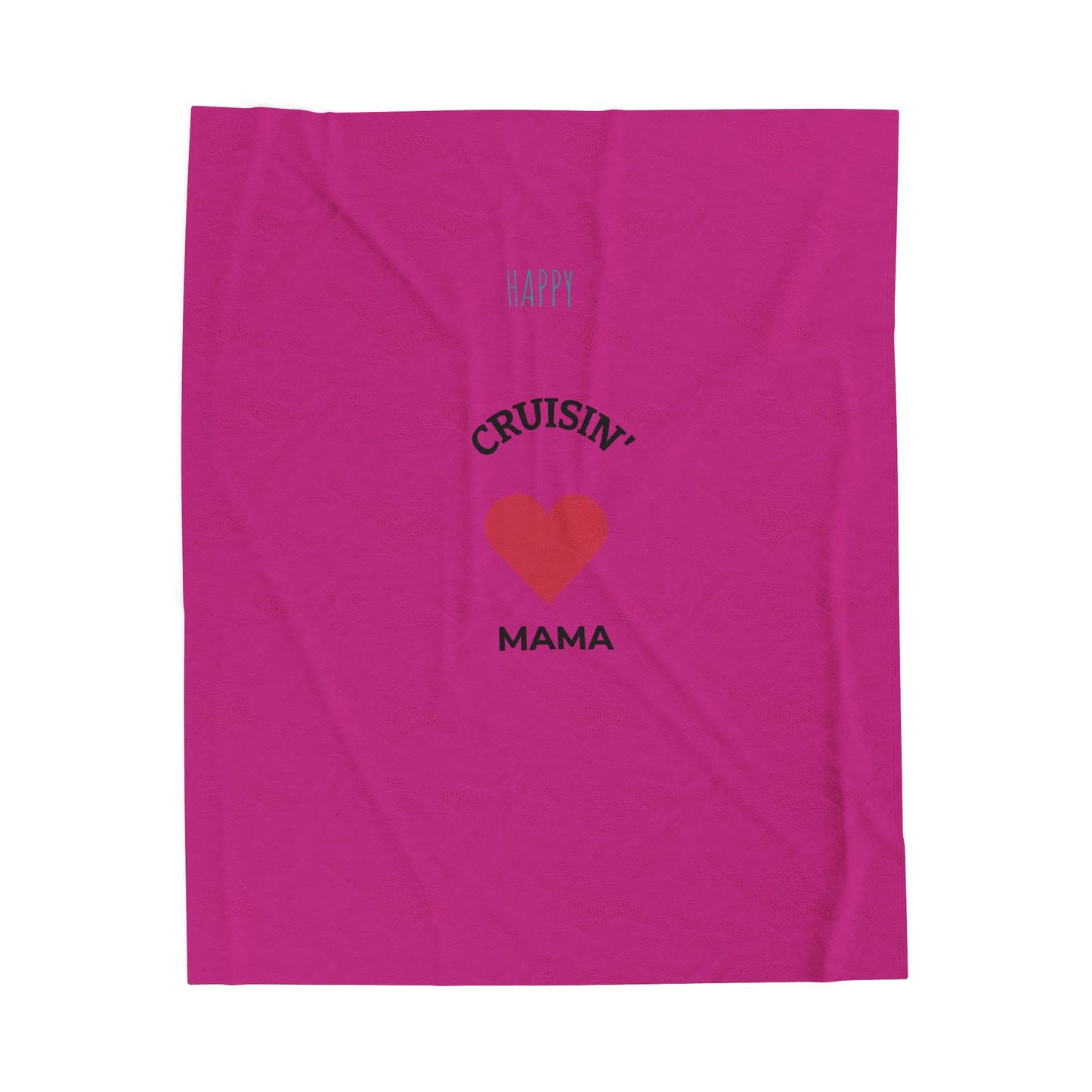 Cruisin' Mama Heart Velveteen Plush Blanket — Soft Cozy Gift for Moms
