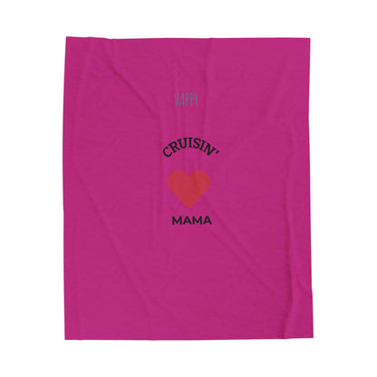 Cruisin' Mama Heart Velveteen Plush Blanket — Soft Cozy Gift for Moms
