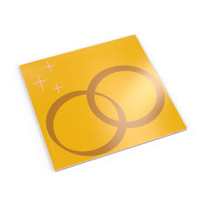Softcover Photo Book — Minimal Gold Rings & Sunburst Cover, Modern Wedding or Anniversary Photo Album