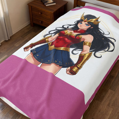 Wonder Heroine Velveteen Plush Blanket